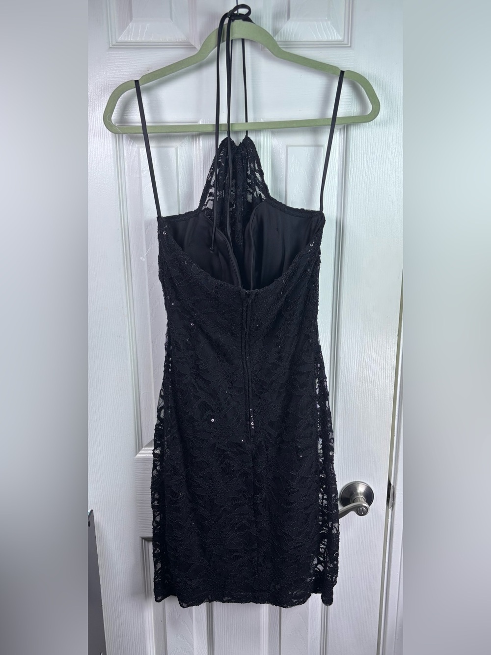 Fredericks of Hollywood Black Lace Halter Neck Dress XL - Picture 9 of 15
